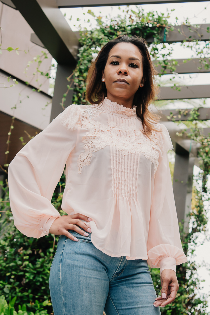Lace Mix Chiffon Blouse